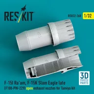   ResKit Models F?15I Ra'am, F?15K Slam Eagle late (F100-PW-229) open exhaust nozzles for Tamiya kit (3D Printed) 1:32 (RSU32-0260)