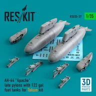   ResKit Models AH-64 Apache late pylons with 122 gal fuel tanks for Takom kit (3D Printed) 1:35 (RSU35-0037)