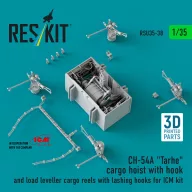   ResKit Models CH-54A Tarhe cargo hoist with hook and load leveller cargo reels with lashing hooks for ICM kit (3D Printed) 1:35 (RSU35-0038)