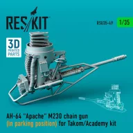   ResKit Models AH-64 Apache M230 chain gun (in parking position) for Takom/Academy kit (3D Printed) 1:35 (RSU35-0049)