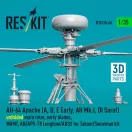 ResKit Models AH-64 Apache (A, D, E Early, AH Mk.I, DI Saraf) unfolded main rotor, early blades, MUMT, AN/APG-78 Longbow/ADSS for Takom/Snowman kit (3D Printed) 1:35 (RSU35-0066)