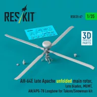   ResKit Models AH-64E late Apache unfolded main rotor, late blades, MUMT, AN/APG-78 Longbow for Takom/Snowman kit (3D Printed) 1:35 (RSU35-0067)