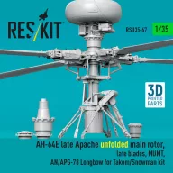   ResKit Models AH-64E late Apache unfolded main rotor, late blades, MUMT, AN/APG-78 Longbow for Takom/Snowman kit (3D Printed) 1:35 (RSU35-0067)
