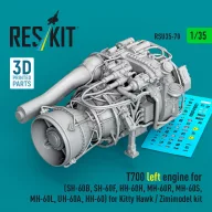   ResKit Models T700 left engine (SH-60B, SH-60F, HH-60H, MH-60R, MH-60S, MH-60L, UH-60A, HH-60) for Kitty Hawk / Zimimodel kit (3D Printed) 1:35 (RSU35-0070)