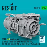   ResKit Models T700 left engine (SH-60B, SH-60F, HH-60H, MH-60R, MH-60S, MH-60L, UH-60A, HH-60) for Kitty Hawk / Zimimodel kit (3D Printed) 1:35 (RSU35-0070)