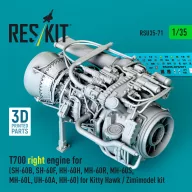   ResKit Models T700 right engine (SH-60B, SH-60F, HH-60H, MH-60R, MH-60S, MH-60L, UH-60A, HH-60) for Kitty Hawk / Zimimodel kit (3D Printed) 1:35 (RSU35-0071)