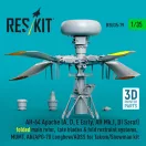 ResKit Models AH-64E late Apache folded main rotor, late blades & fold restraint systems, MUMT, AN/APG-78 Longbow for Takom/Snowman kit (3D Printed) 1:35 (RSU35-0079)