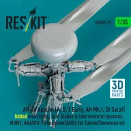   ResKit Models AH-64E late Apache folded main rotor, late blades & fold restraint systems, MUMT, AN/APG-78 Longbow for Takom/Snowman kit (3D Printed) 1:35 (RSU35-0079)