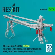   ResKit Models AH-64E late Apache folded main rotor, late blades & fold restraint systems, MUMT, MUMT-X for Takom/Snowman kit (3D Printed) 1:35 (RSU35-0080)