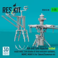   ResKit Models AH-64E late Apache folded main rotor, late blades & fold restraint systems, MUMT, MUMT-X for Takom/Snowman kit (3D Printed) 1:35 (RSU35-0080)