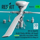 ResKit Models AH-64 Apache (A,D,E Early, AH Mk.I,DI Saraf) unfolded main rotor, early blades, MUMT, AN/APG-78 Longbow/ADSS for Meng kit (3D Printed)(1/35) 1:35 (RSU35-0082)