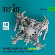   ResKit Models SH-60B, SH-60F, HH-60H unfolded main rotor for Kitty Hawk / Zimimodel (3D Printed) 1:35 (RSU35-0092)