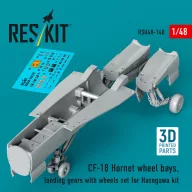   ResKit Models CF-18 Hornet wheel bays, landing gears with wheels set for Hasegawa kit (3D Printed) 1:48 (RSU48-0140)