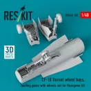 ResKit Models CF-18 Hornet wheel bays, landing gears with wheels set for Hasegawa kit (3D Printed) 1:48 (RSU48-0140)
