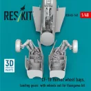 ResKit Models CF-18 Hornet wheel bays, landing gears with wheels set for Hasegawa kit (3D Printed) 1:48 (RSU48-0140)