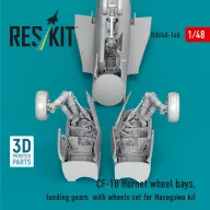   ResKit Models CF-18 Hornet wheel bays, landing gears with wheels set for Hasegawa kit (3D Printed) 1:48 (RSU48-0140)