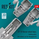 ResKit Models CF-18 Hornet wheel bays, landing gears with wheels set for Hasegawa kit (3D Printed) 1:48 (RSU48-0140)