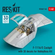   ResKit Models F-111A/E Cockpit with 3D decals for HobbyBoss kit (3D Printed) 1:48 (RSU48-0166)