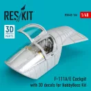 ResKit Models F-111A/E Cockpit with 3D decals for HobbyBoss kit (3D Printed) 1:48 (RSU48-0166)