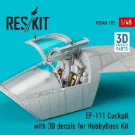   ResKit Models EF-111 Cockpit with 3D decals for HobbyBoss kit (3D Printed) 1:48 (RSU48-0170)