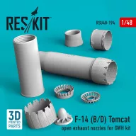   ResKit Models F-14 (B,D) Tomcat open exhaust nozzles for GWH kit (3D Printed) 1:48 (RSU48-0194)