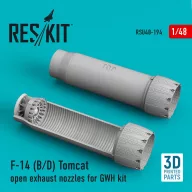   ResKit Models F-14 (B,D) Tomcat open exhaust nozzles for GWH kit (3D Printed) 1:48 (RSU48-0194)