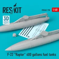   ResKit Models F-22 Raptor 600 gallons fuel tanks (3D Printed) 1:48 (RSU48-0198)