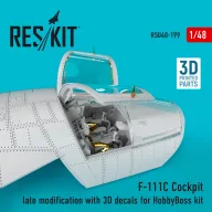   ResKit Models F-111C Cockpit late modification with 3D decals for HobbyBoss kit (3D Printed) 1:48 (RSU48-0199)