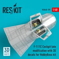   ResKit Models F-111C Cockpit late modification with 3D decals for HobbyBoss kit (3D Printed) 1:48 (RSU48-0199)