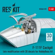  ResKit Models F-111F Cockpit late modification with 3D decals for HobbyBoss kit (3D Printed) 1:48 (RSU48-0201)