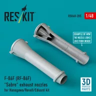  ResKit Models F-86F (RF-86F) Sabre exhaust nozzles for Hasegawa/Revell/Eduard kit (3D Printed) 1:48 (RSU48-0205)
