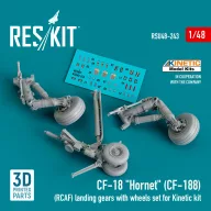   ResKit Models CF-18 Hornet (CF-188) (RCAF) landing gears with wheels set for Kinetic kit (3D Printed) 1:48 (RSU48-0243)