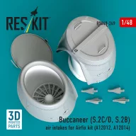   ResKit Models Buccaneer (S.2C/D, S.2B) air intakes for Airfix kit (A12012, A12014) (3D Printed) 1:48 (RSU48-0249)
