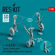   ResKit Models F-14 (A,B,D) Tomcat landing gears with weighted wheels set for Tamiya kit (Resin & 3D Printed) 1:48 (RSU48-0259)