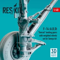   ResKit Models F-14 (A,B,D) Tomcat landing gears with weighted wheels set for Tamiya kit (Resin & 3D Printed) 1:48 (RSU48-0259)