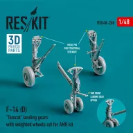   ResKit Models F-14 (D) Tomcat landing gears with weighted wheels set for AMK kit (Resin & 3D Printed) 1:48 (RSU48-0260)