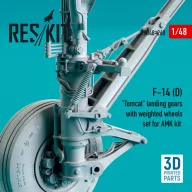   ResKit Models F-14 (D) Tomcat landing gears with weighted wheels set for AMK kit (Resin & 3D Printed) 1:48 (RSU48-0260)