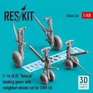   ResKit Models F-14 (A,B,D) Tomcat landing gears with weighted wheels set for GWH kit (Resin & 3D Printed) 1:48 (RSU48-0262)