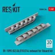   ResKit Models Bf-109G (G2,G6,G10,G14) exhaust for Eduard kit (3D Printed) 1:48 (RSU48-0264)