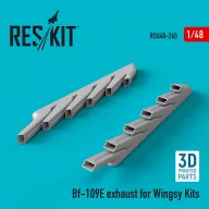   ResKit Models Bf-109E exhaust for Wingsy Kits (3D Printed) 1:48 (RSU48-0265)