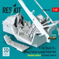   ResKit Models F-16C Block 52+ Fighting Falcon cockpit PolAF/HAF (Detailed edition) (3D Printed) for Kinetic 1:48 (RSU48-0278)