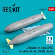   ResKit Models 230 gallon fuel tanks (AFMS) for AH-64, MH-60L, UH-60A, HH-60 (2 pcs) (3D Printed) 1:48 (RSU48-0279)
