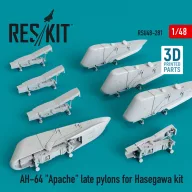   ResKit Models AH-64 Apache late pylons for Hasegawa kit (3D Printed) 1:48 (RSU48-0281)