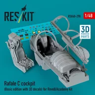   ResKit Models Rafale C cockpit (Basic edition with 3D decals) for Revell/Academy kit (3D printed) 1:48 (RSU48-0290)
