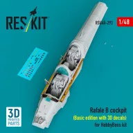   ResKit Models Rafale B cockpit (Basic edition with 3D decals) for HobbyBoss kit (3D Printed) 1:48 (RSU48-0293)