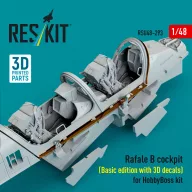   ResKit Models Rafale B cockpit (Basic edition with 3D decals) for HobbyBoss kit (3D Printed) 1:48 (RSU48-0293)