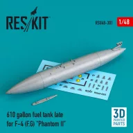   ResKit Models 610 gallon fuel tank late F-4 (F,G) Phantom II (3D Printed) 1:48 (RSU48-0301)