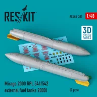   ResKit Models Mirage 2000 RPL 541/542 external fuel tanks 2000lt (2 pcs) (3D Printed) 1:48 (RSU48-0303)