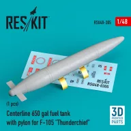   ResKit Models Centerline 650 gal fuel tank with pylons for F-105 Thunderchief (1 pcs) (3D Printed) 1:48 (RSU48-0305)