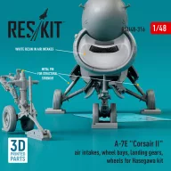   ResKit Models A-7E Corsair II air intakes, wheel bays, landing gears, wheels for Hasegawa kit (3D Printed) 1:48 (RSU48-0316)